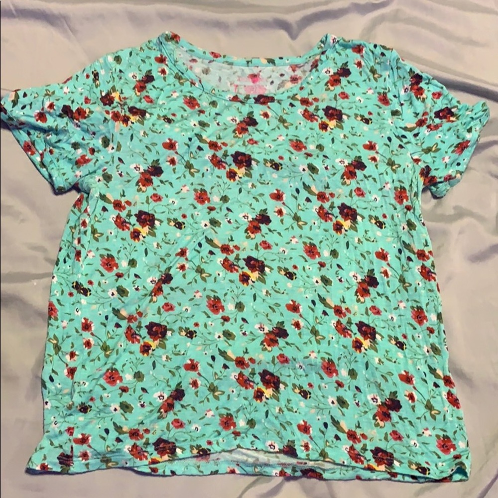 Mint floral shirt